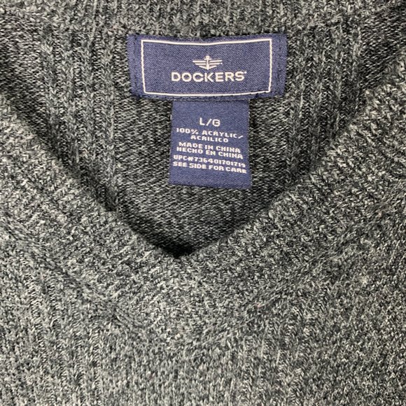 Dockers Gray Large Sweater Vest Warm Career - Picture 2 of 5